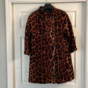Women’s coat.  Talbot’s size 8. Animal print 3 quarter length sleeve.